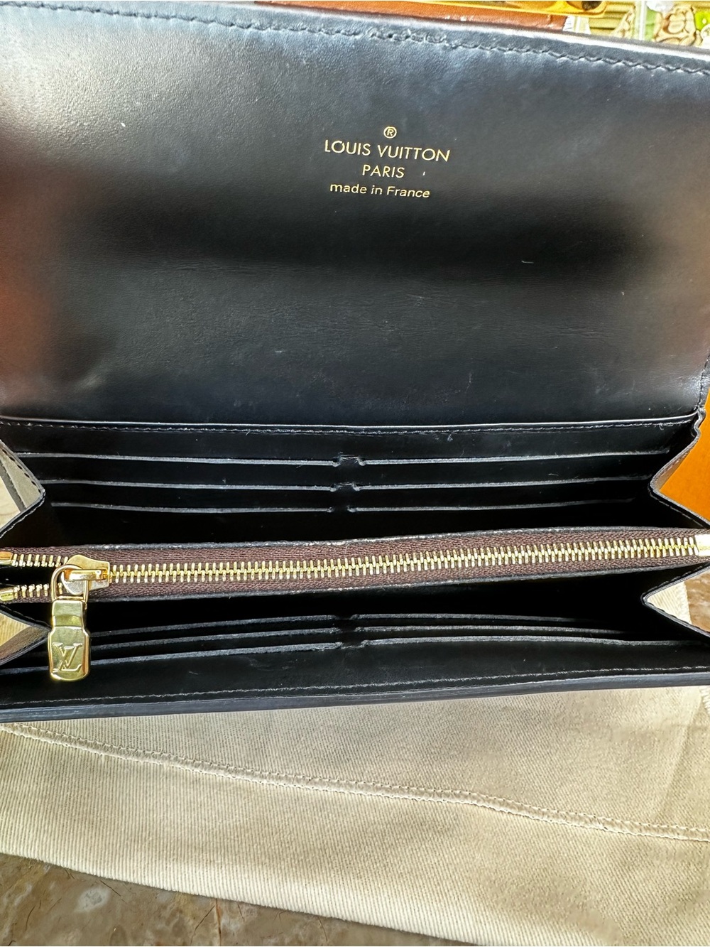 Louis Vuitton Monogram Canvas Dauphine Wallet with Tan Leather Trim - Picture 6 of 7